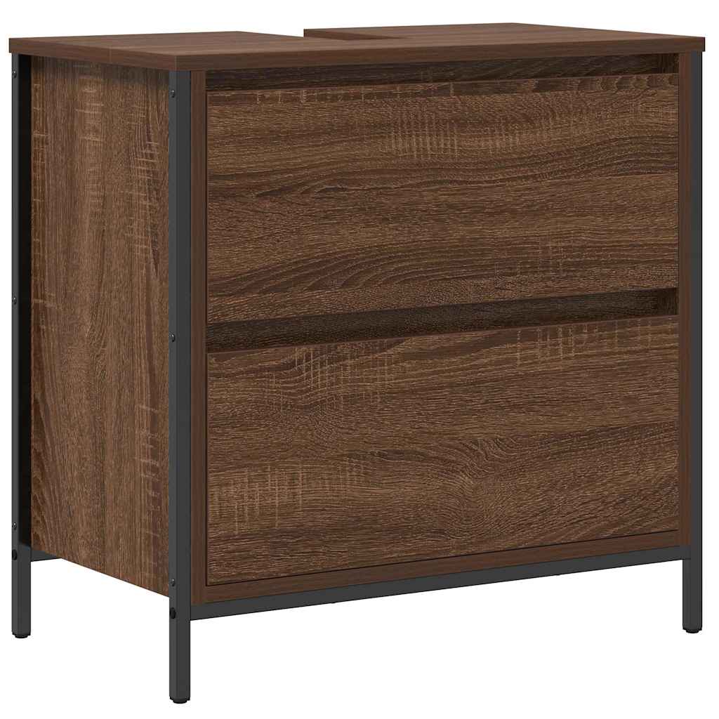 Badeværelsesmøbel Sæt Med Hylde 5 Pcs Brun 76,5 X 35 X 95 Cm - Billede 6