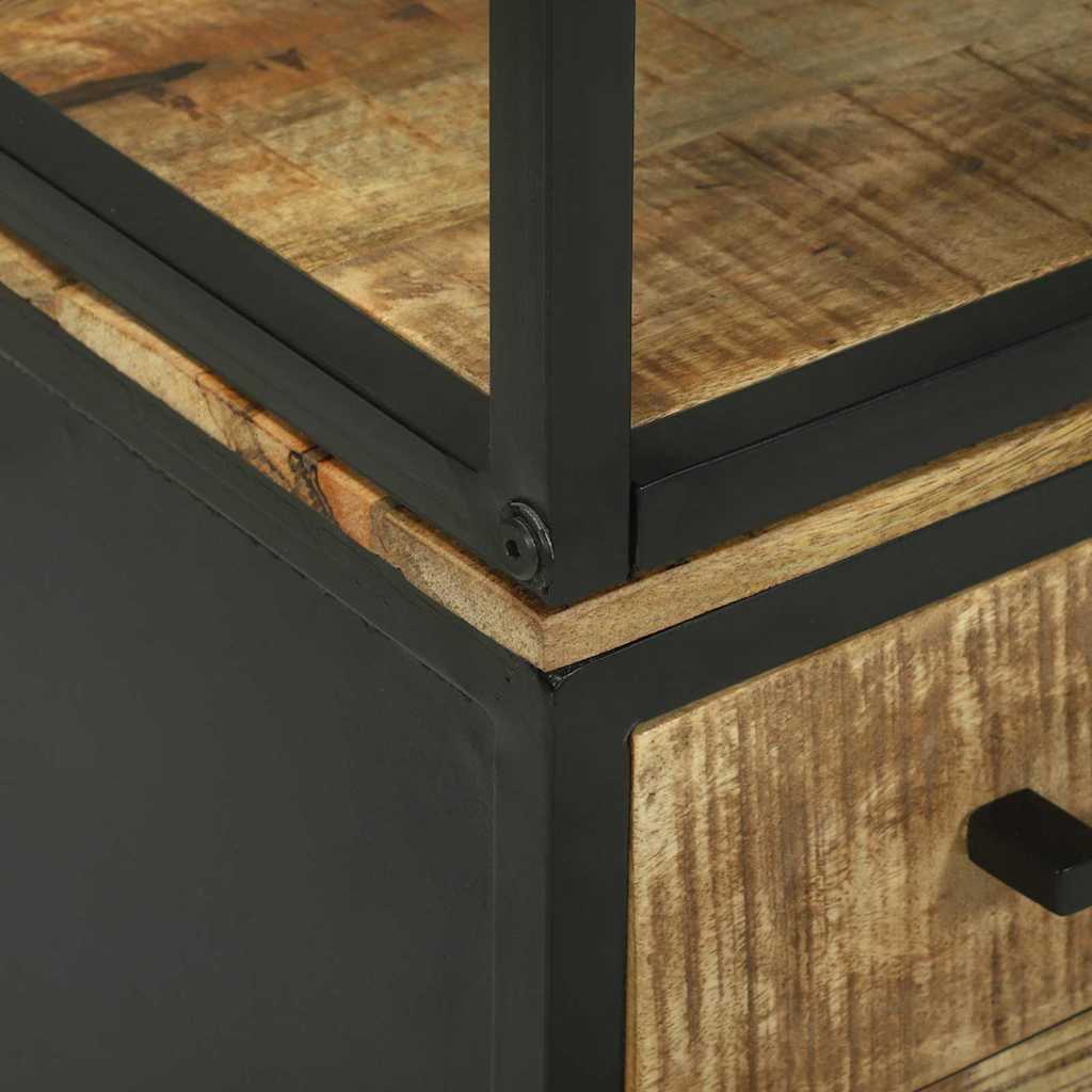 Highboard Brun 70 X 35 X 180 Cm Massivt Mangotræ - Billede 8