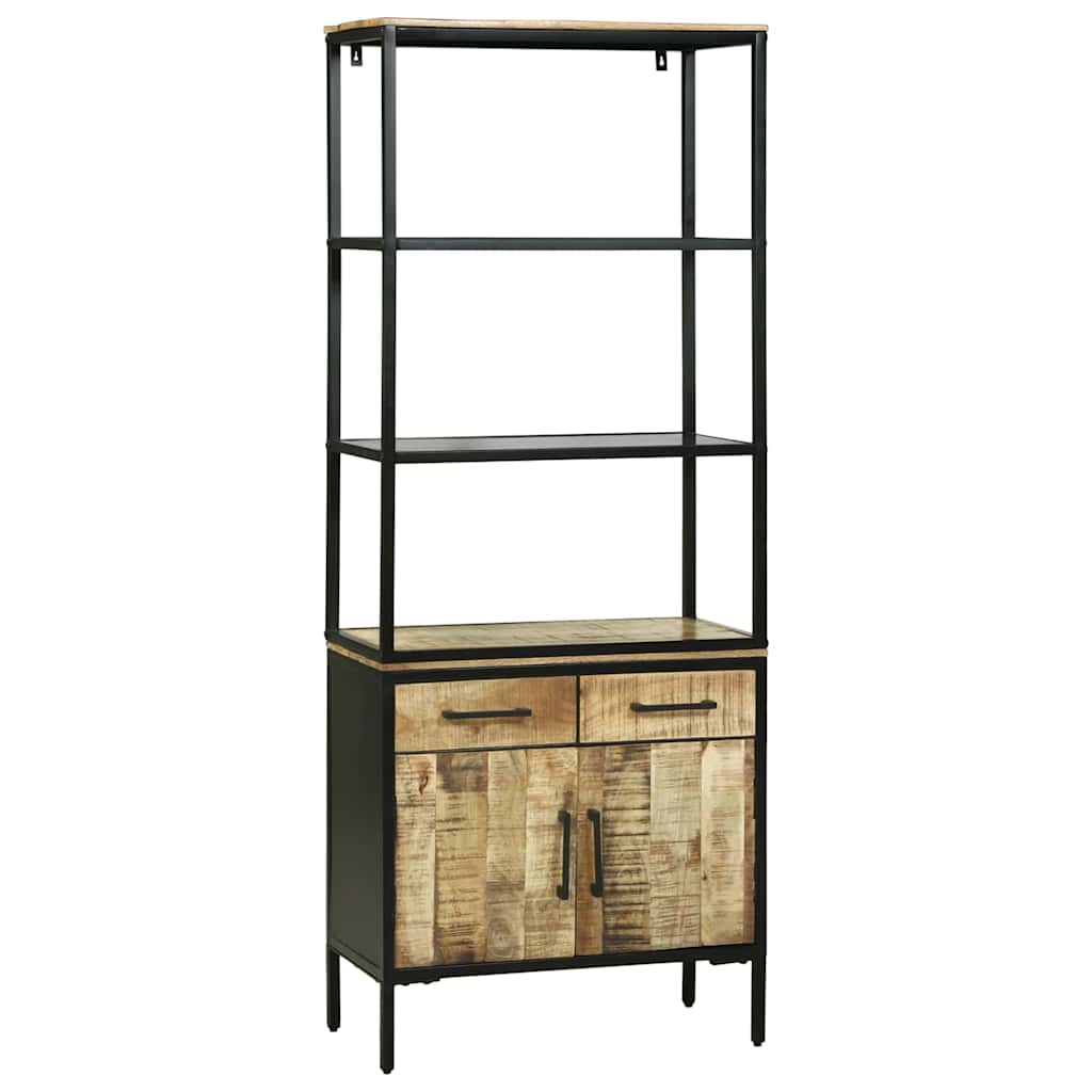 Highboard Brun 70 X 35 X 180 Cm Massivt Mangotræ - Billede 3