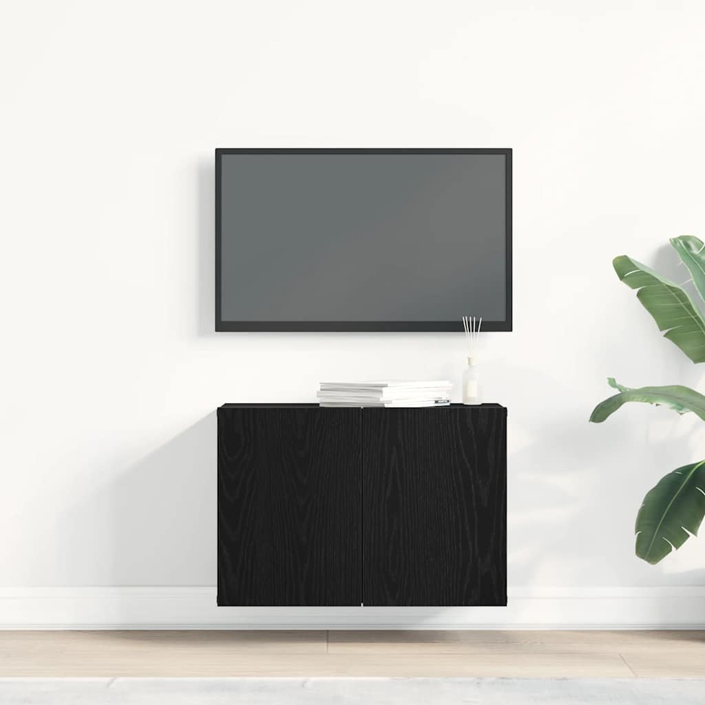 Tv-skab Sort Egetræ 60x30x41 Cm Konstrueret Træ - Billede 3