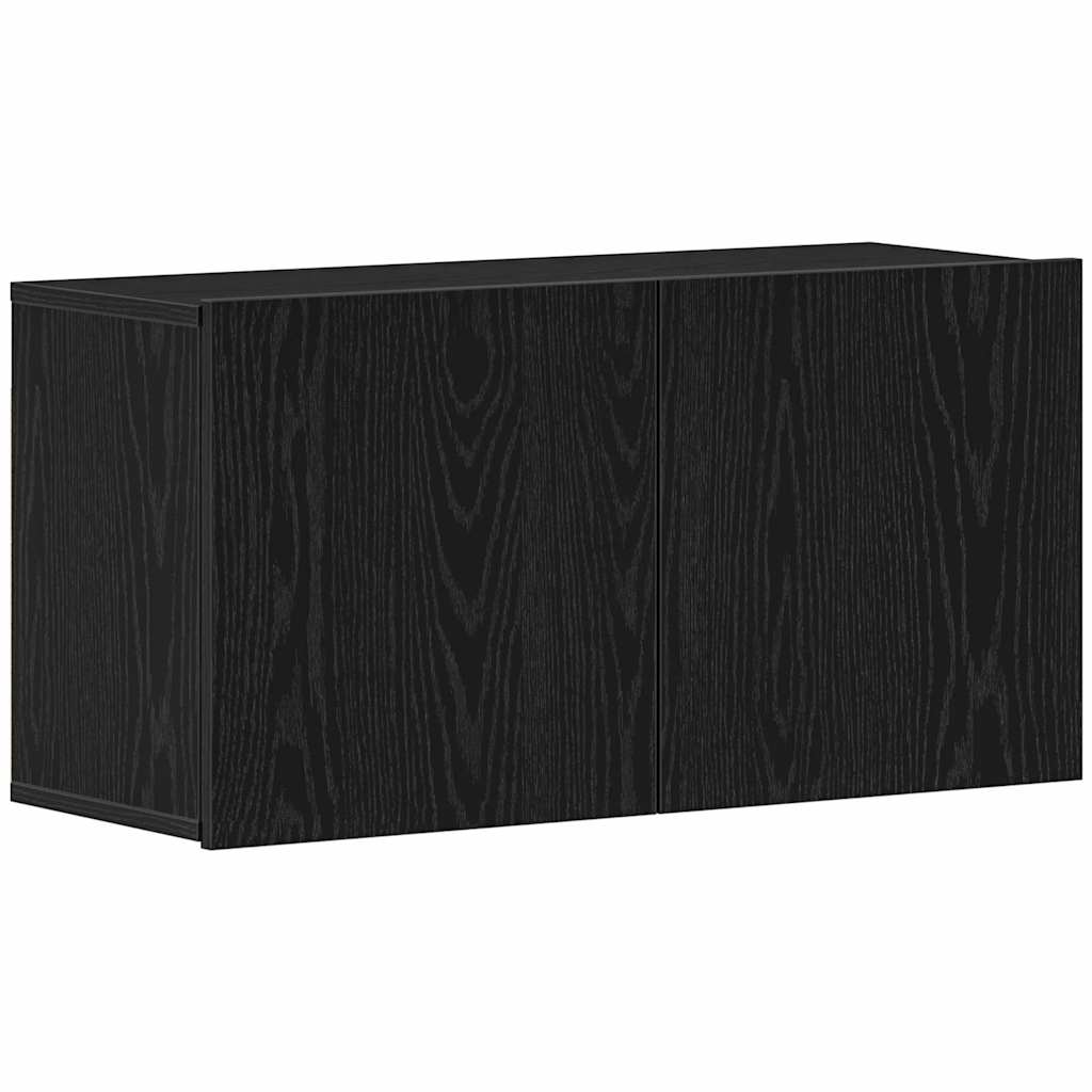 Tv-skab Sort Egetræ 80x30x41 Cm Konstrueret Træ - Billede 2