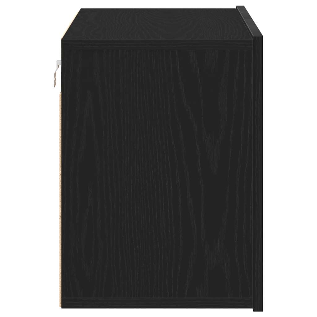 Tv-skab Sort Egetræ 80x30x41 Cm Konstrueret Træ - Billede 7