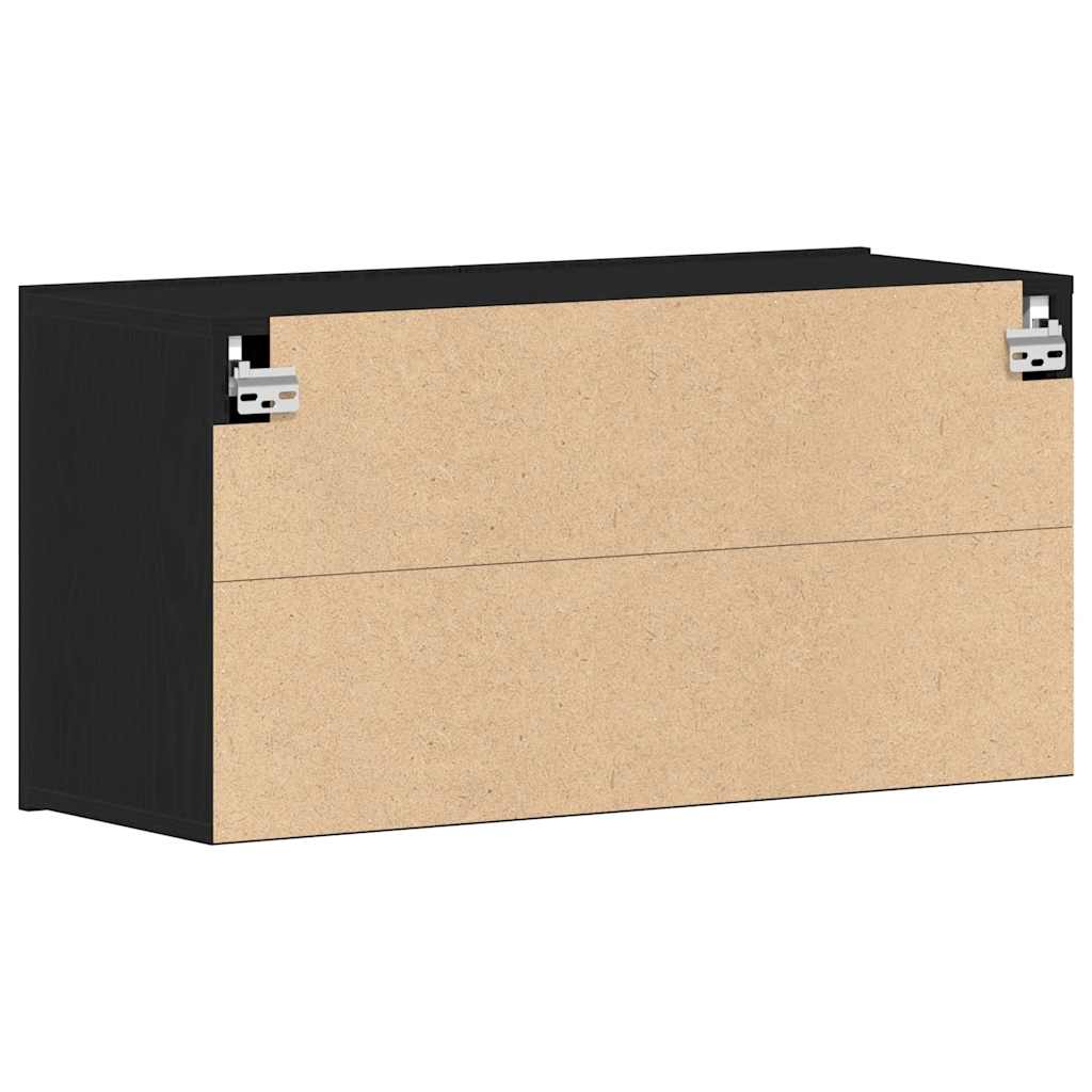 Tv-skab Sort Egetræ 80x30x41 Cm Konstrueret Træ - Billede 8