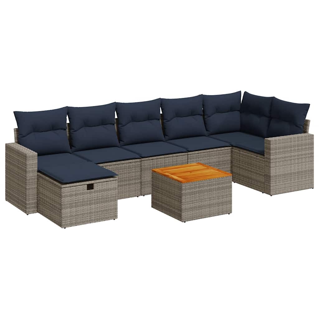 Sofasæt til Haven 8 Dele med Hynder Polyrattan Grå - billede 2