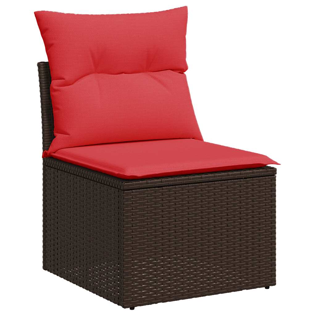 Sofasæt til Haven 6 Dele med Hynder Polyrattan Akacietræ Brun - billede 5