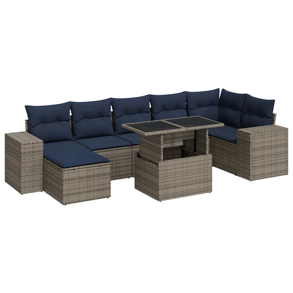 Sofasæt til Haven 8 Dele med Hynder Polyrattan Akacietræ - billede 2