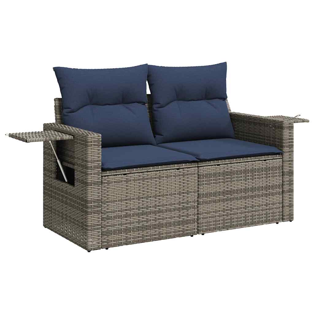 Loungesæt til Haven 11 Dele med Hynder Polyrattan Grå - billede 5