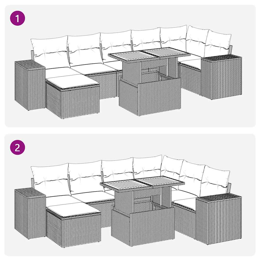 Sofasæt til Haven 8 Dele med Hynder Polyrattan Grå - billede 12