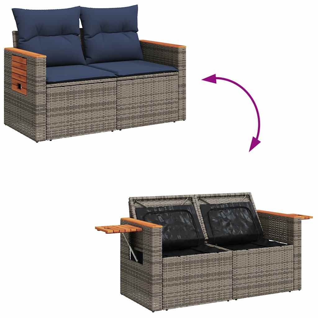 Sofasæt til Haven 6 Dele med Hynder Polyrattan Grå - billede 7