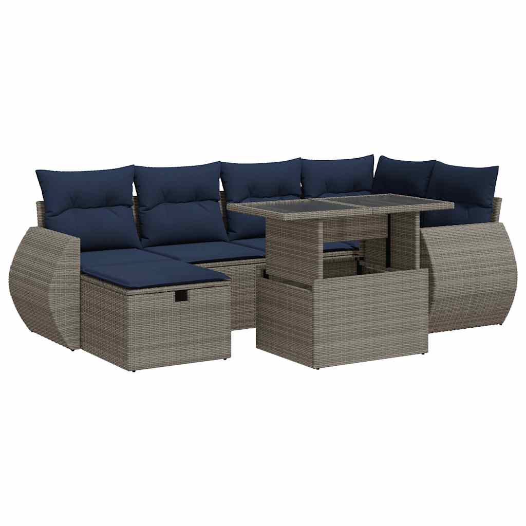 Sofasæt til Haven 7 Dele med Hynder Polyrattan Akacietræ - billede 2