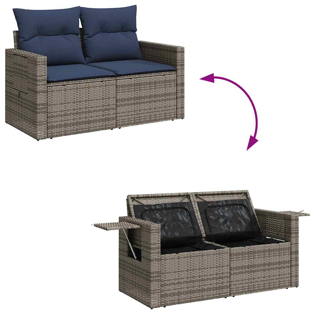 Sofasæt til Haven 8 Dele med Hynder Polyrattan Akacietræ Brun - billede 10