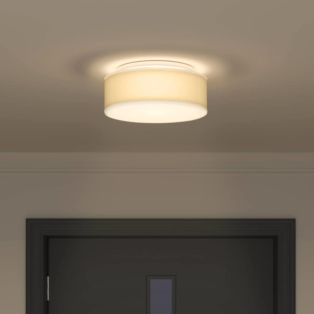 Loftlampe Hvid 30 X 13,5 Cm Stof - Billede 4