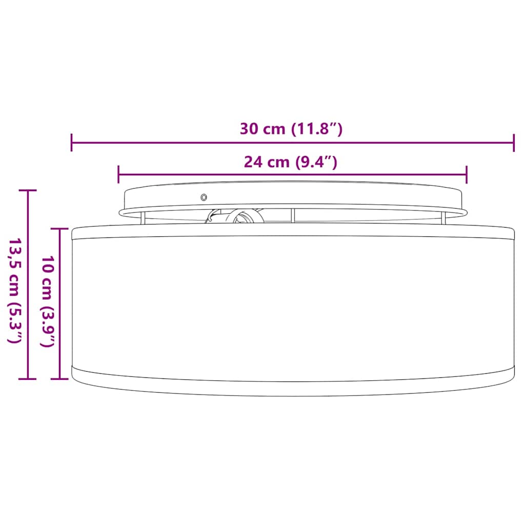 Loftlampe Grå 30 X 13,5 Cm Stof - Billede 12