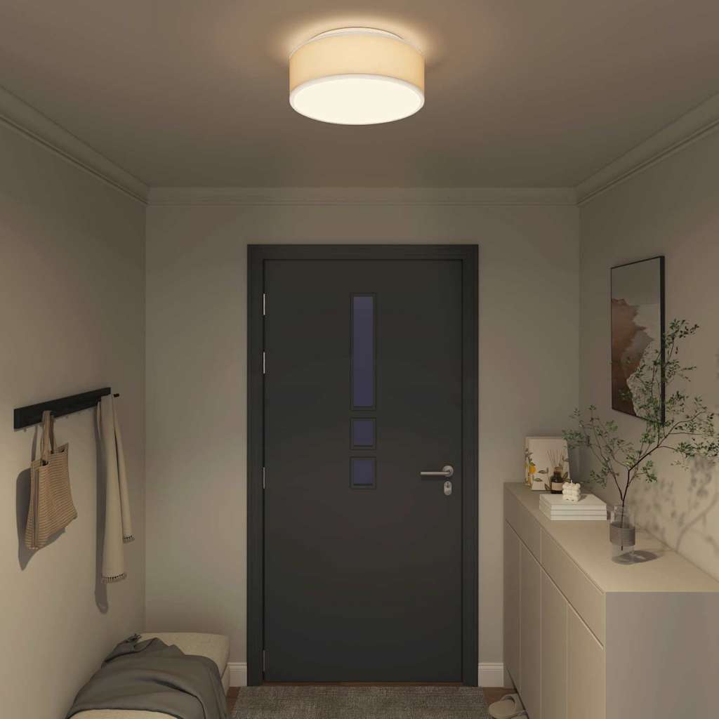 Loftlampe Hvid 38 X 13,5 Cm Stof - Billede 3