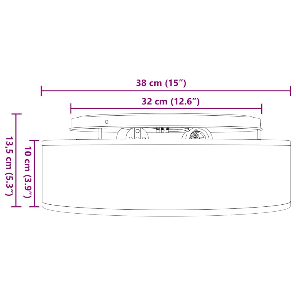 Loftlampe Hvid 38 X 13,5 Cm Stof - Billede 12