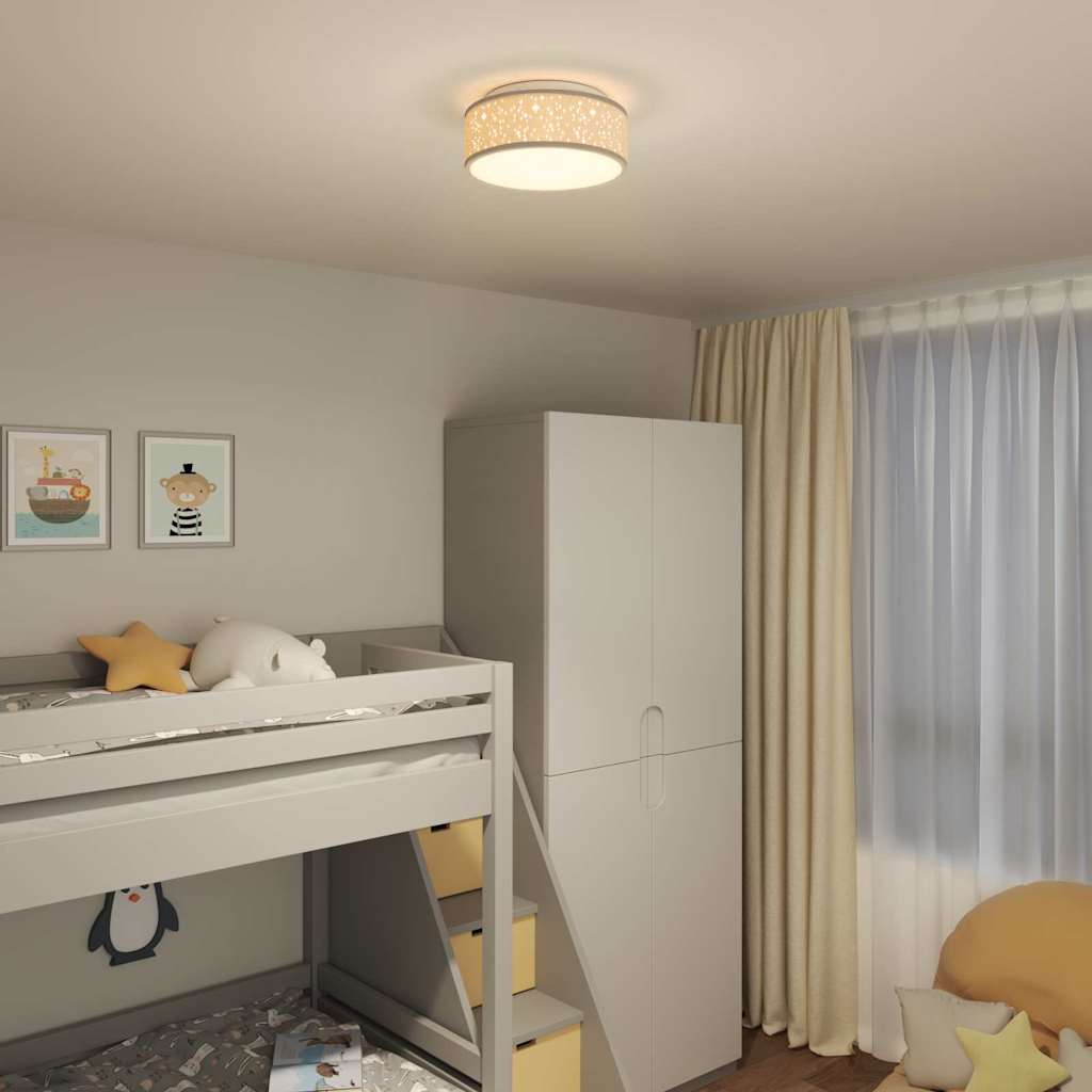 Loftlampe Gråbrun 30 X 13,5 Cm Stof - Billede 3