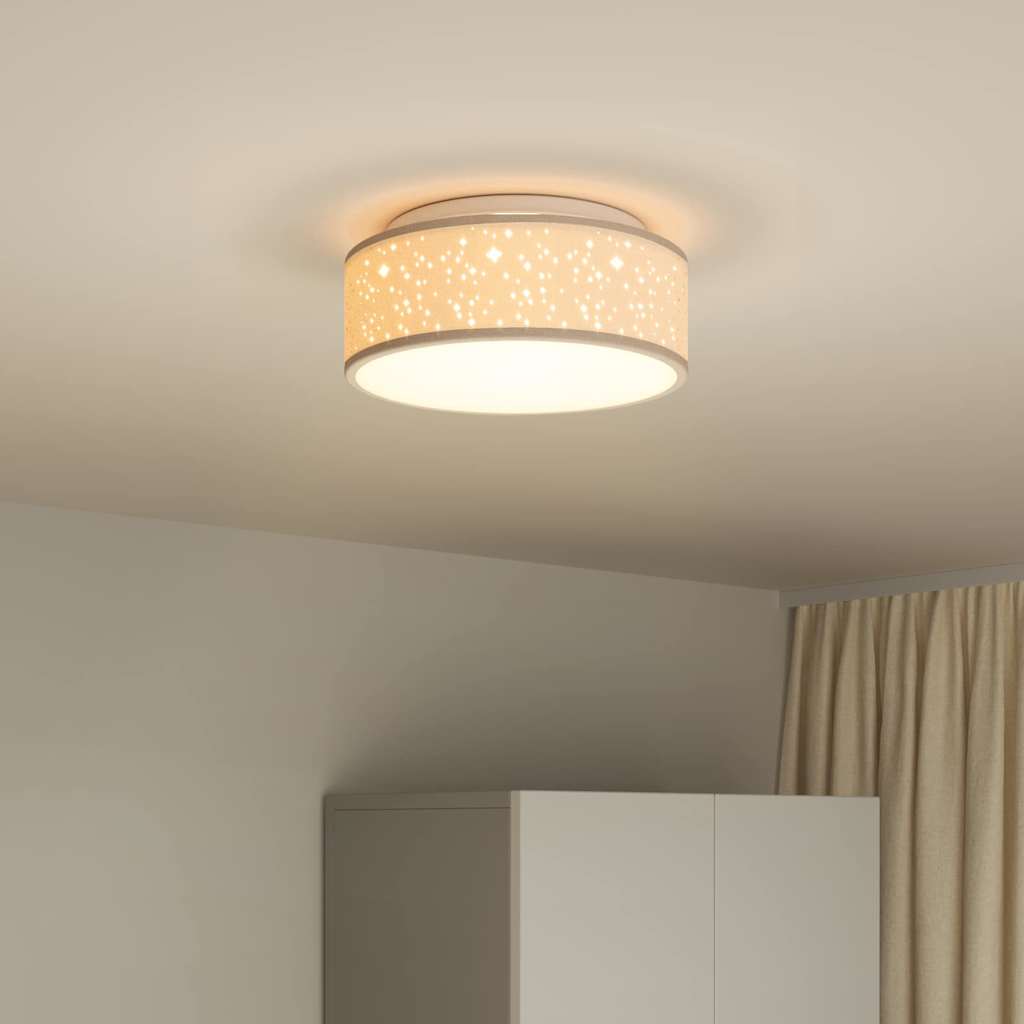 Loftlampe Gråbrun 30 X 13,5 Cm Stof - Billede 4