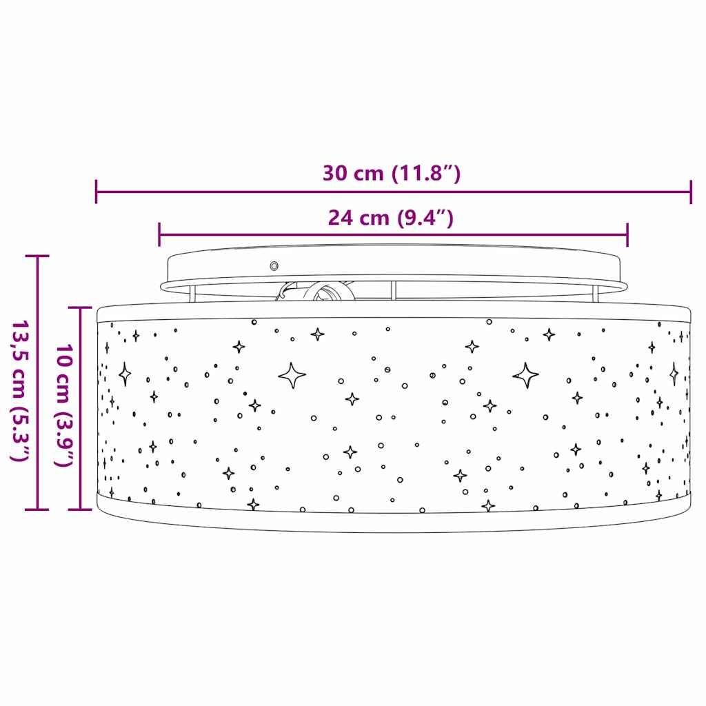 Loftlampe Gråbrun 30 X 13,5 Cm Stof - Billede 12