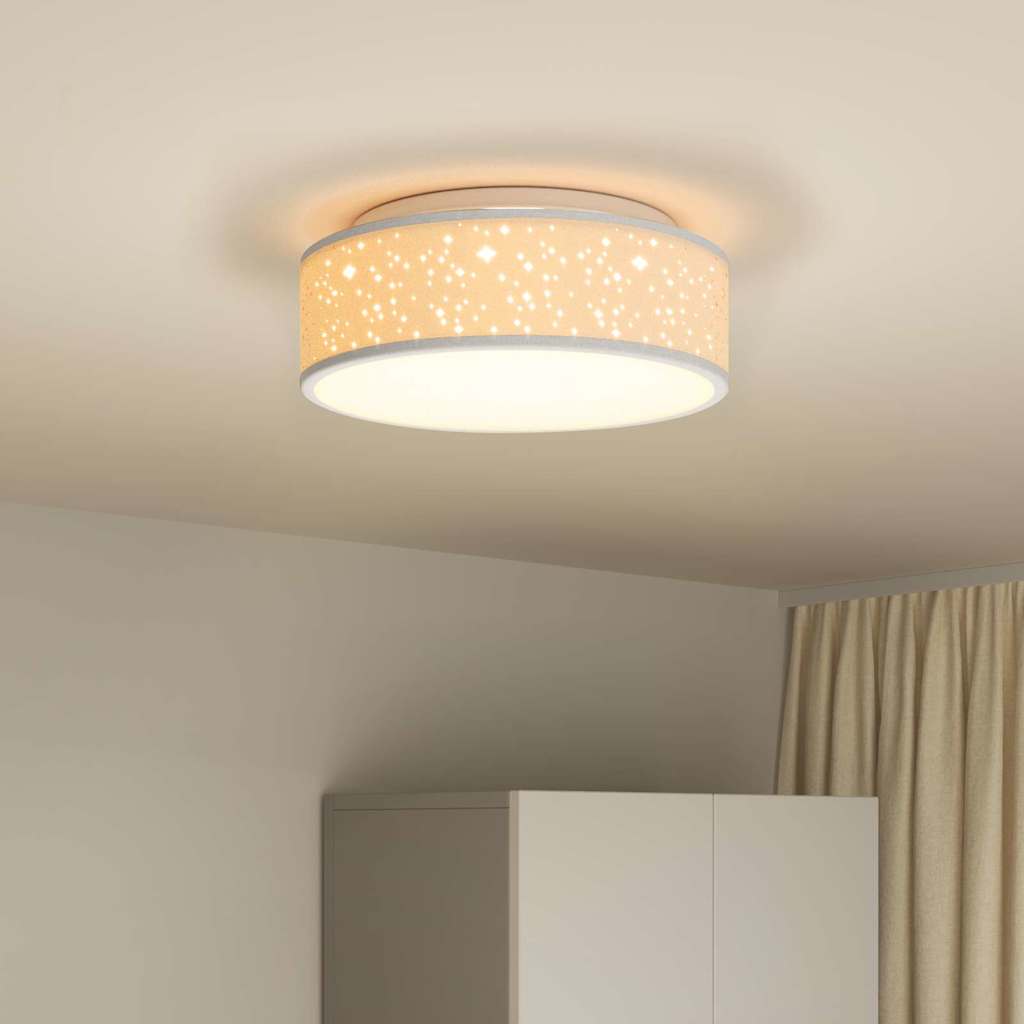 Loftlampe Grå 38 X 13,5 Cm Stof - Billede 4