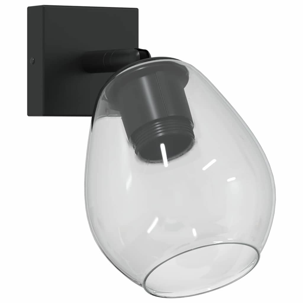 Loftsspot Sort 13 X 13 X 26 Cm Glas Og Metal - Billede 2