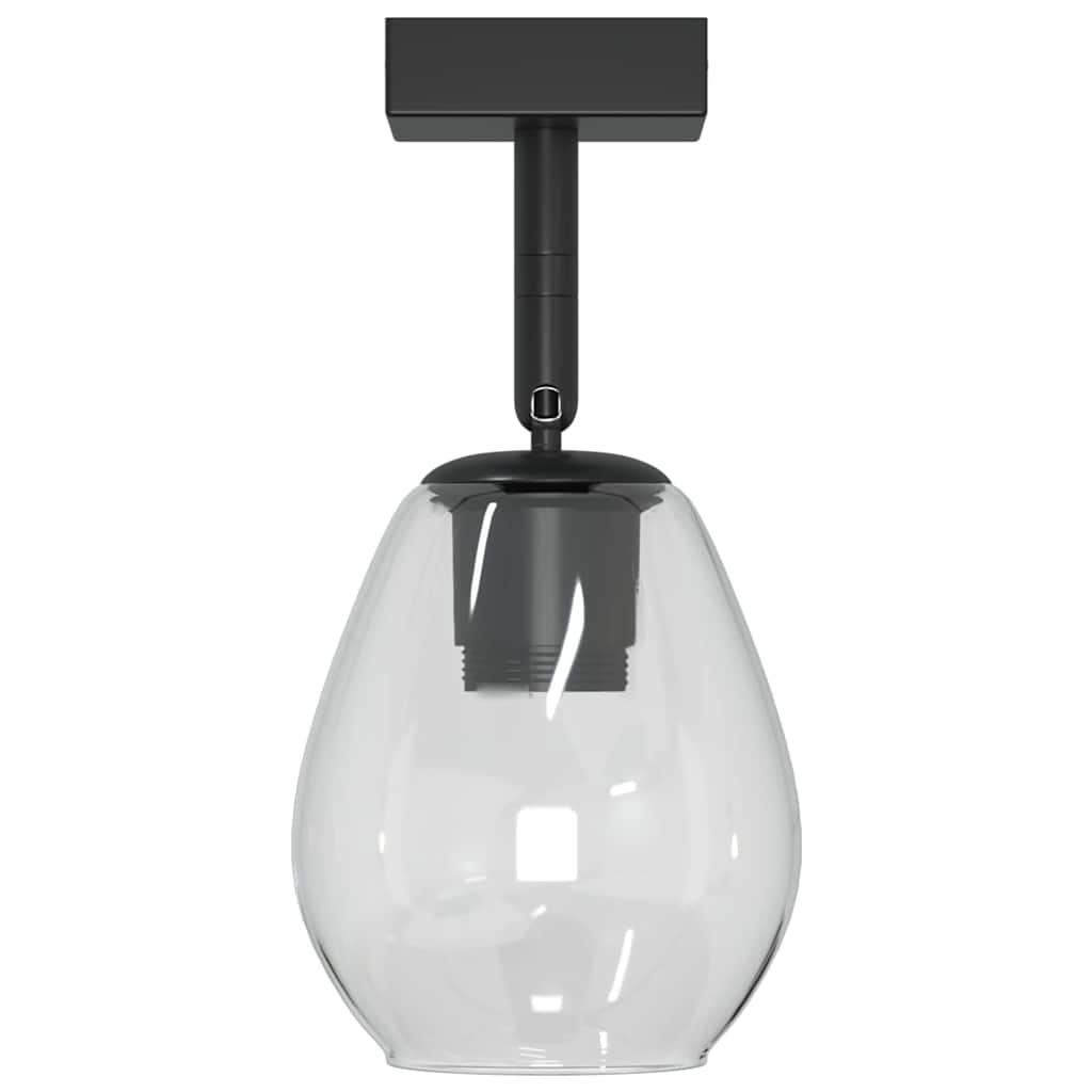 Loftsspot Sort 13 X 13 X 26 Cm Glas Og Metal - Billede 5