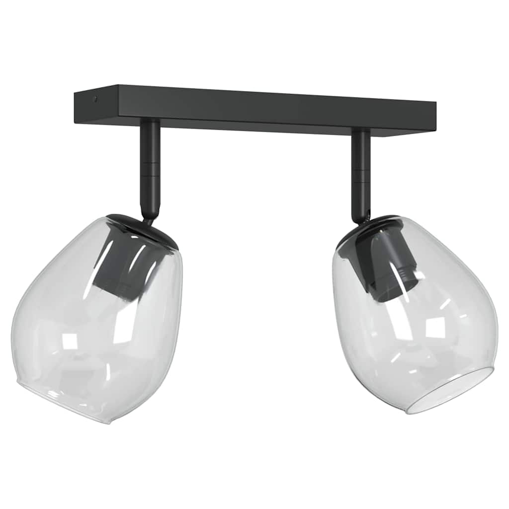 Loftsspot Sort 33 X 13 X 26 Cm Glas Og Metal - Billede 2