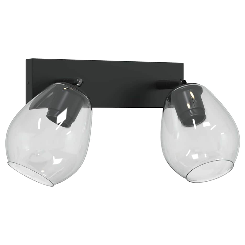 Loftsspot Sort 33 X 13 X 26 Cm Glas Og Metal - Billede 5