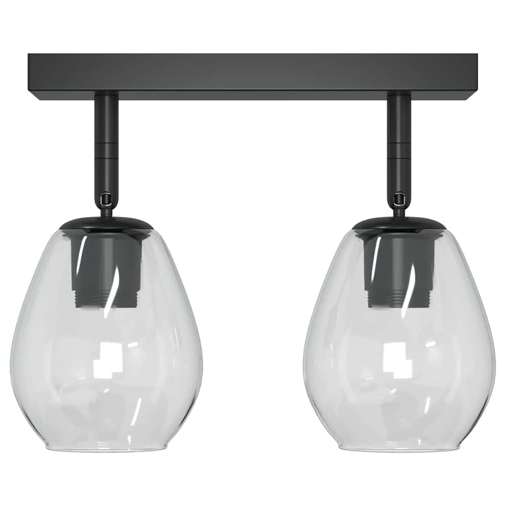 Loftsspot Sort 33 X 13 X 26 Cm Glas Og Metal - Billede 6