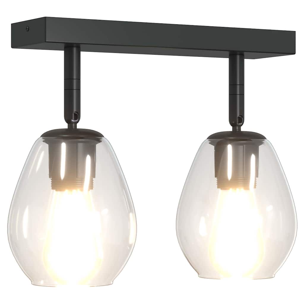 Loftsspot Sort 33 X 13 X 26 Cm Glas Og Metal - Billede 11
