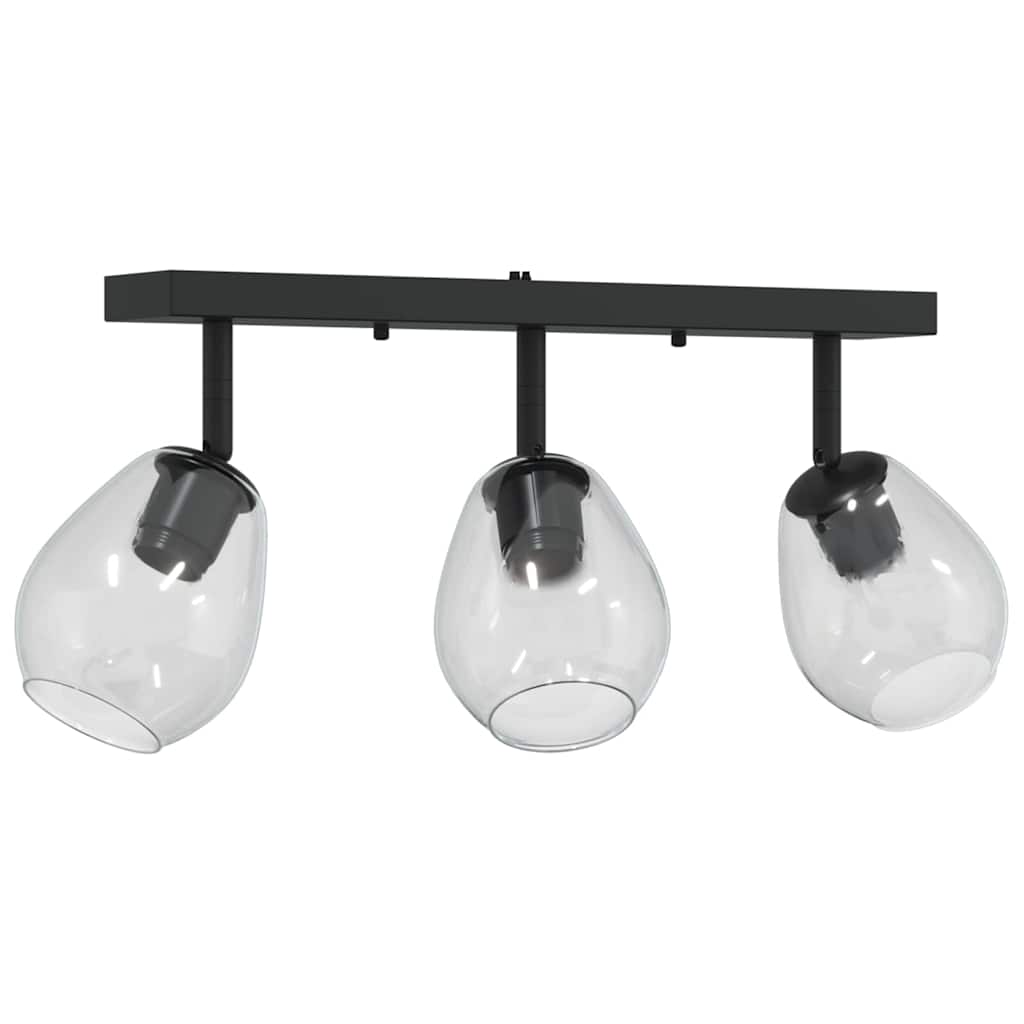 Loftsspot Sort 54 X 13 X 26 Cm Glas Og Metal - Billede 2