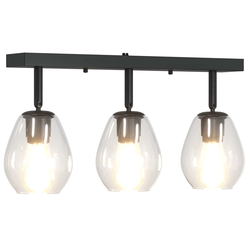 Loftsspot Sort 54 X 13 X 26 Cm Glas Og Metal - Billede 11