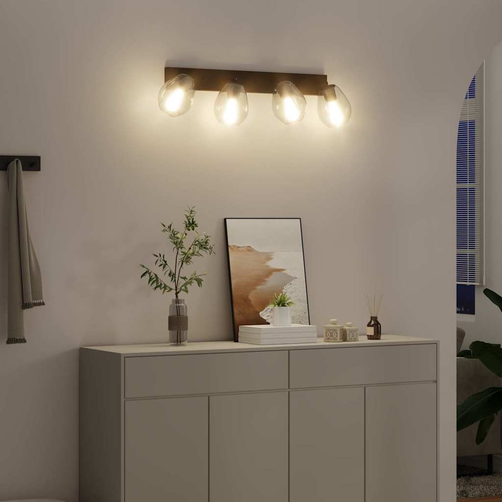 Loftsspot Sort 70 X 13 X 26 Cm Glas Og Metal - Billede 3