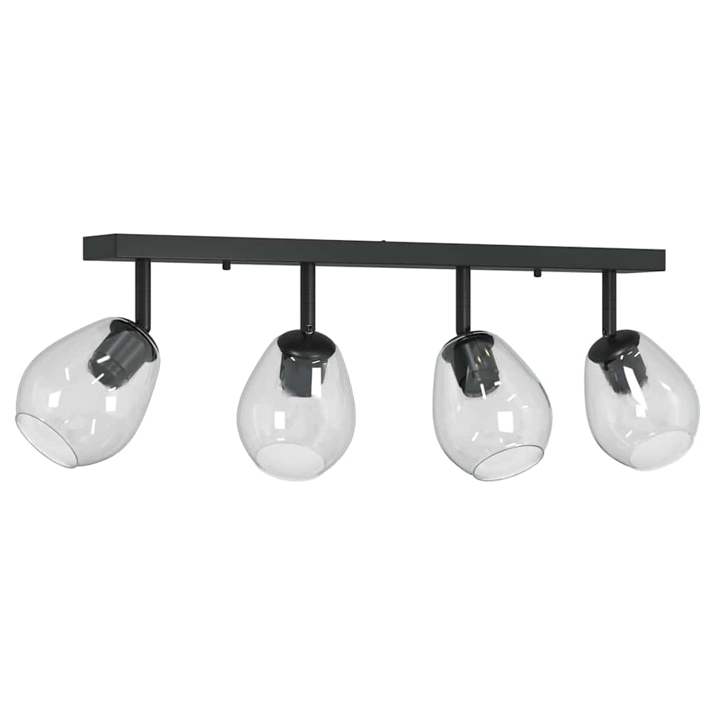 Loftsspot Sort 70 X 13 X 26 Cm Glas Og Metal - Billede 2