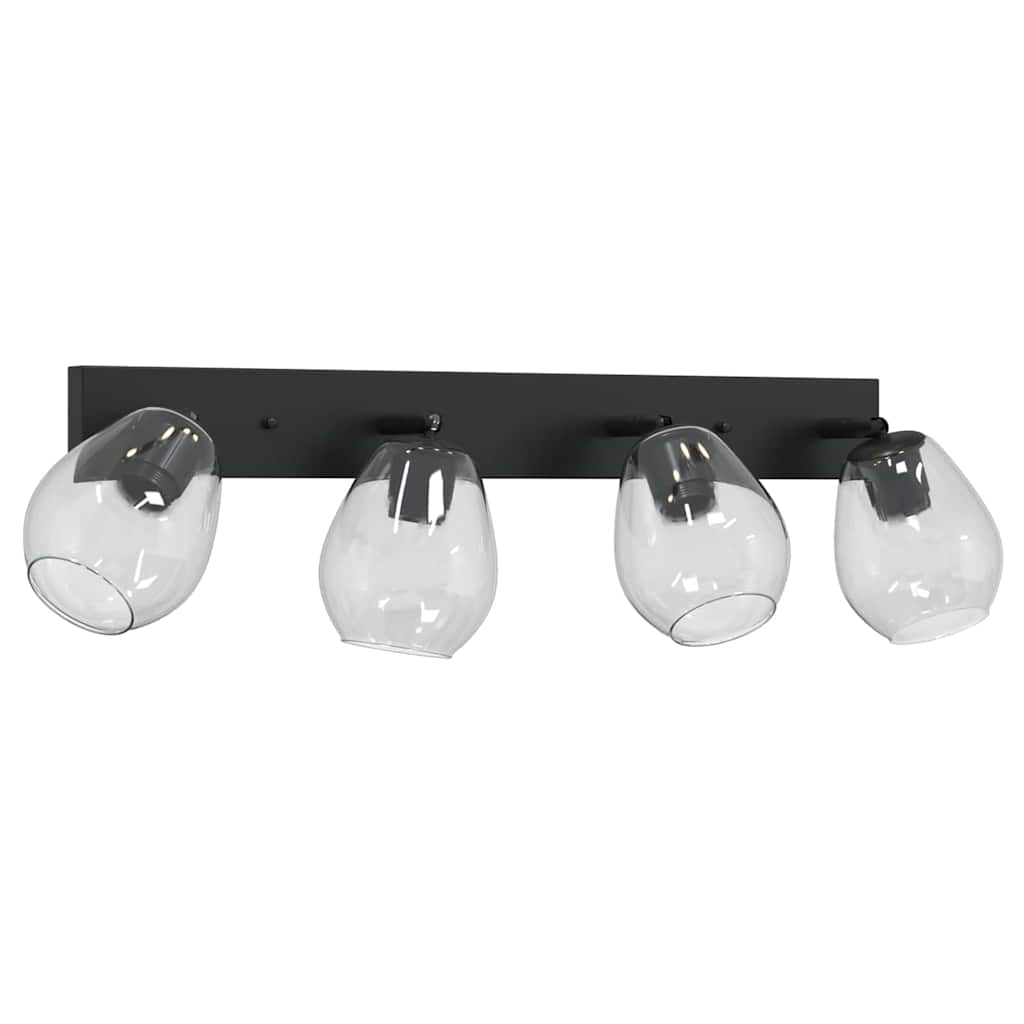 Loftsspot Sort 70 X 13 X 26 Cm Glas Og Metal - Billede 5