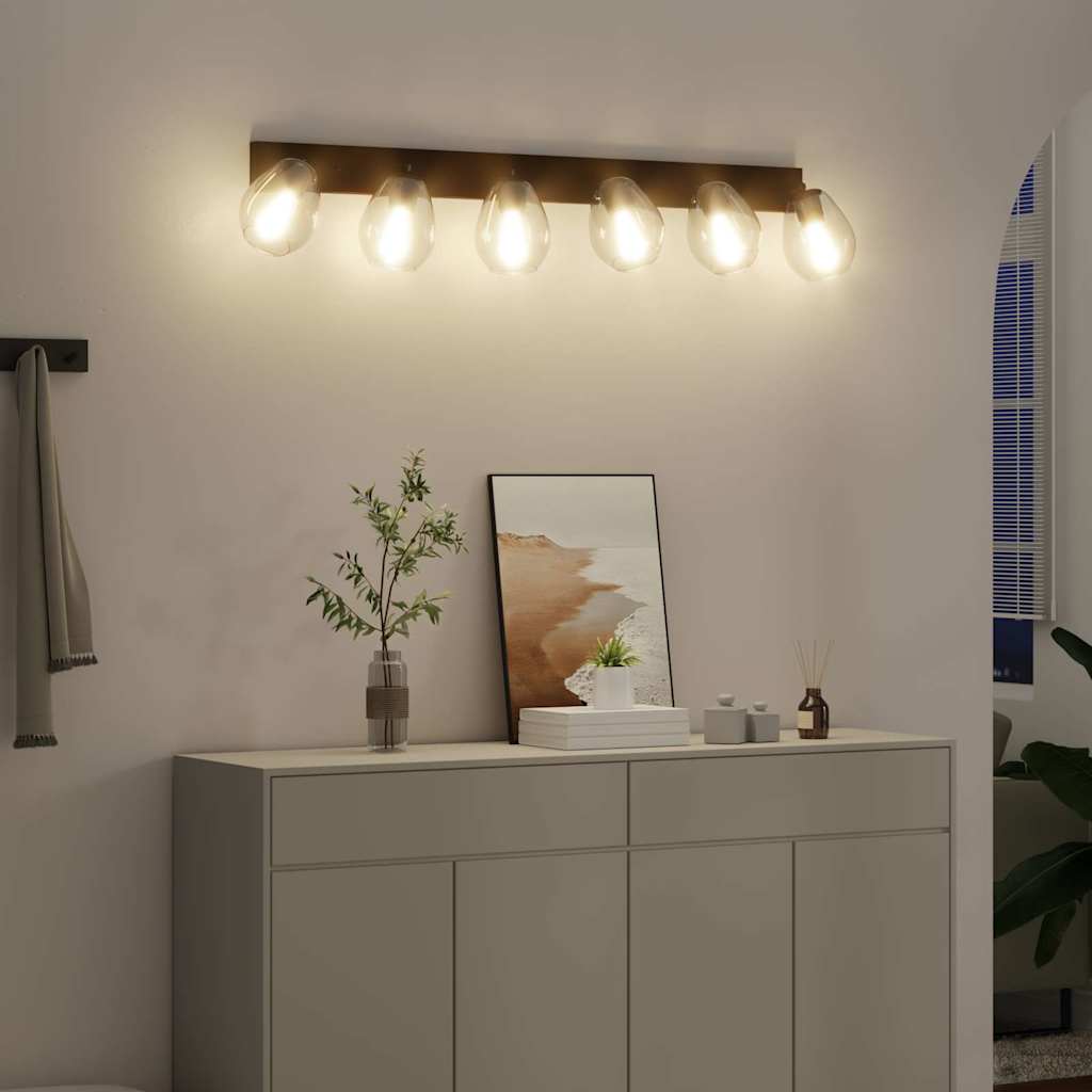 Loftsspot Sort 110.5 X 13 X 26 Cm Glas Og Metal - Billede 3