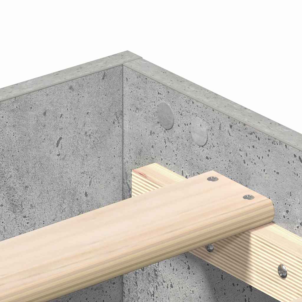 Sengestel Betongrå 90 200 Cm Konstrueret Træ - Billede 8