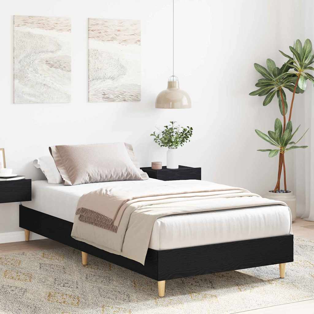 Sengestel Sort Eg 100 200 Cm Konstrueret Træ - Billede 4