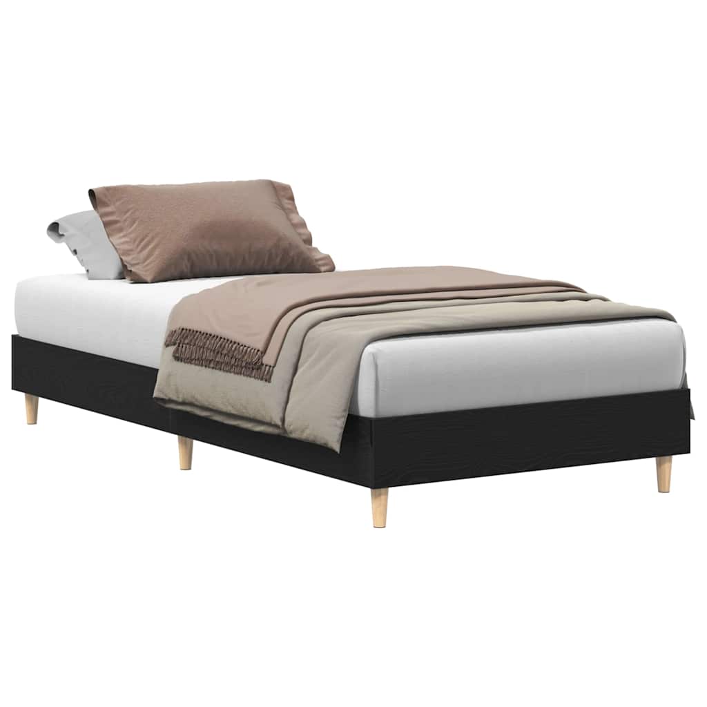 Sengestel Sort Eg 100 200 Cm Konstrueret Træ - Billede 3