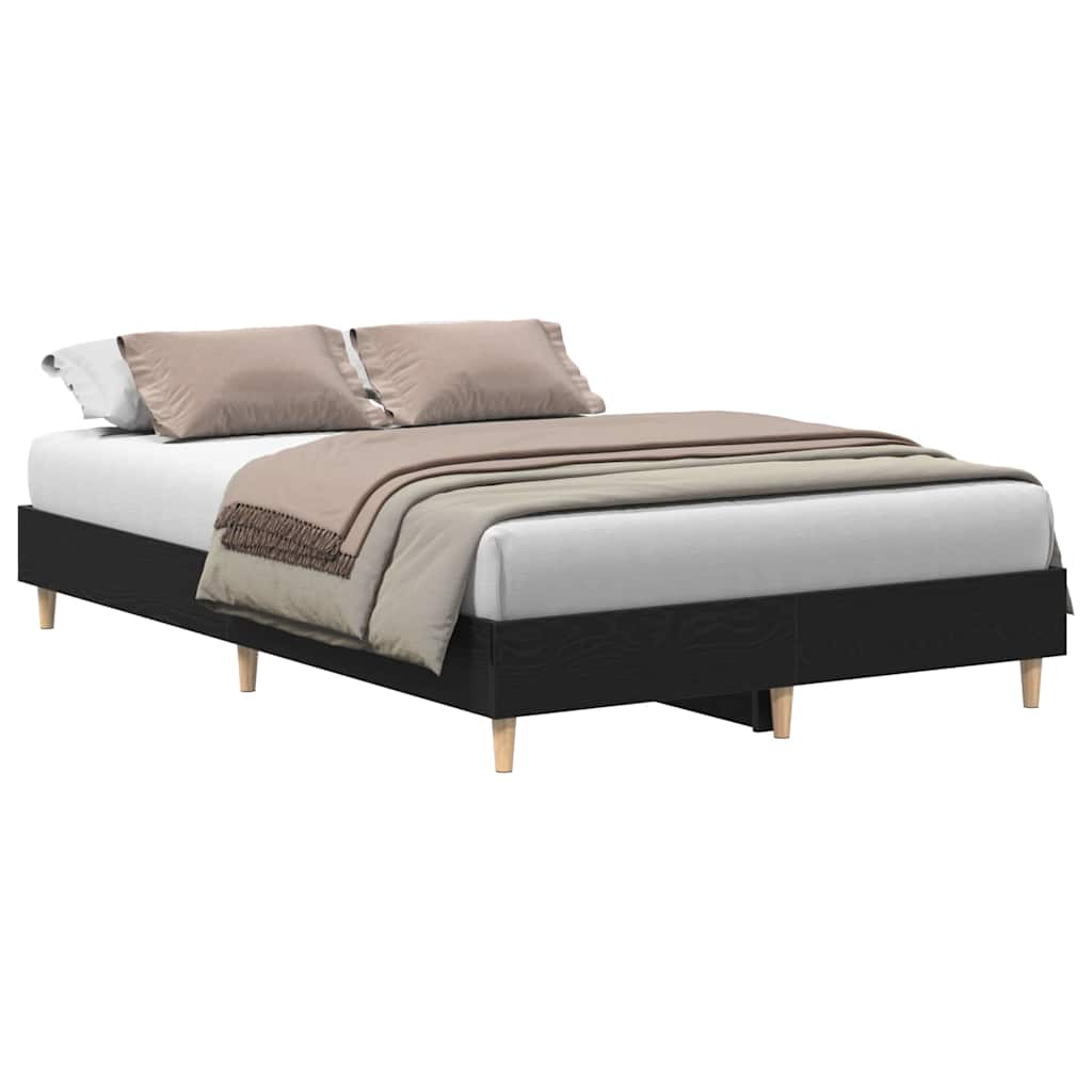 Sengestel Sort Eg 120 190 Cm Konstrueret Træ - Billede 3