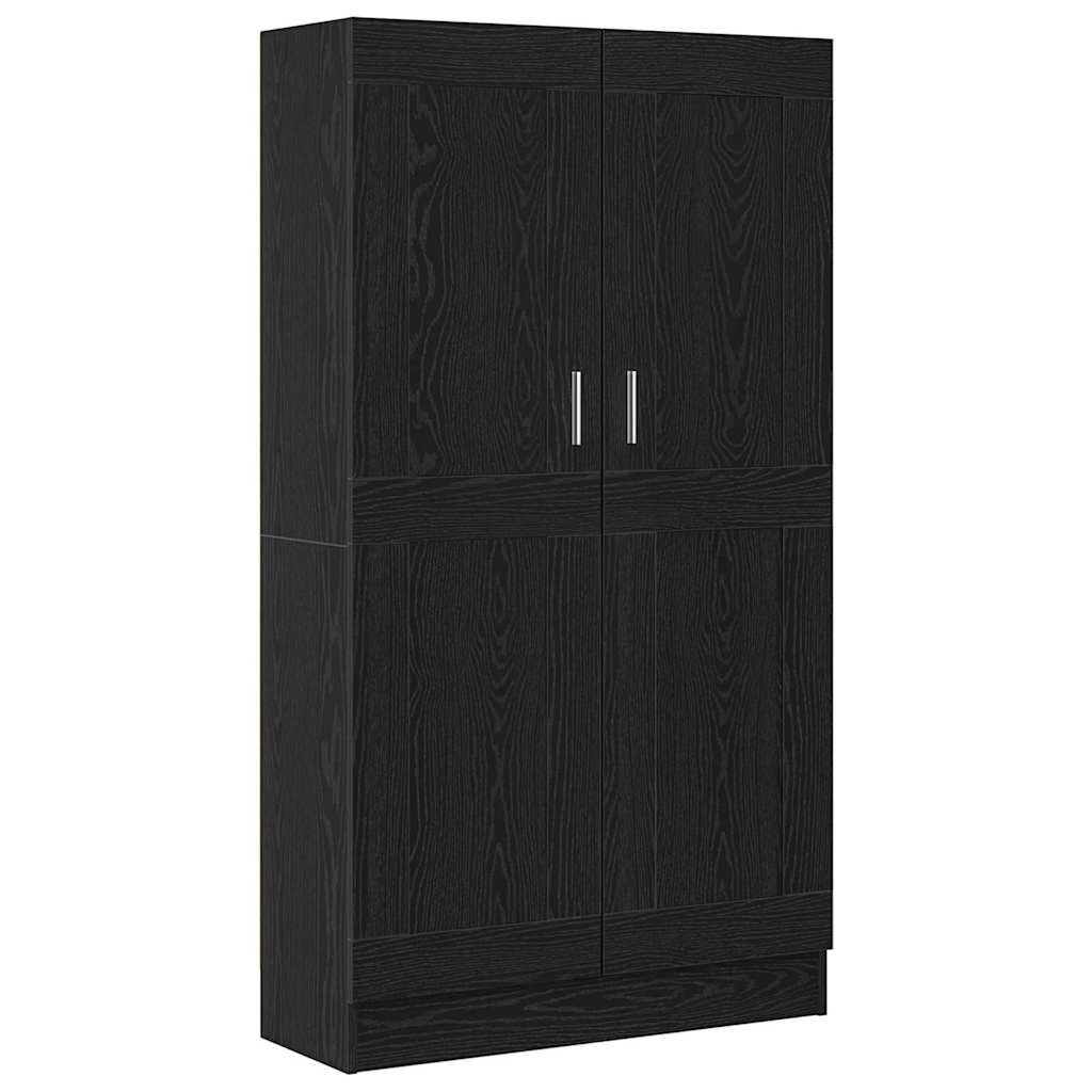 Bogskab Sort Eg 82.5 X 30.5 X 150 Cm Konstrueret Træ - Billede 2