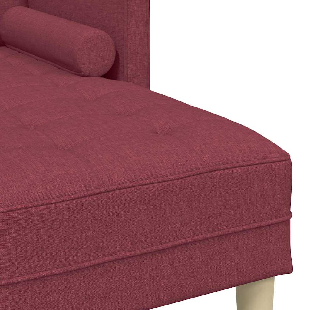 Sofa Sæt 2 Pcs Vinrød 173 X 131 X 67 Cm Stof - Billede 9