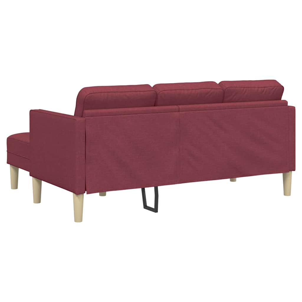 Sofa Sæt 2 Pcs Vinrød 173 X 131 X 67 Cm Stof - Billede 8