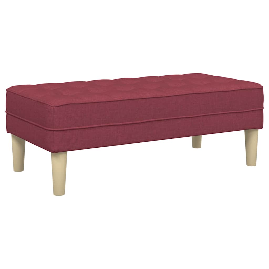 Sofa Sæt 2 Pcs Vinrød 173 X 131 X 67 Cm Stof - Billede 6