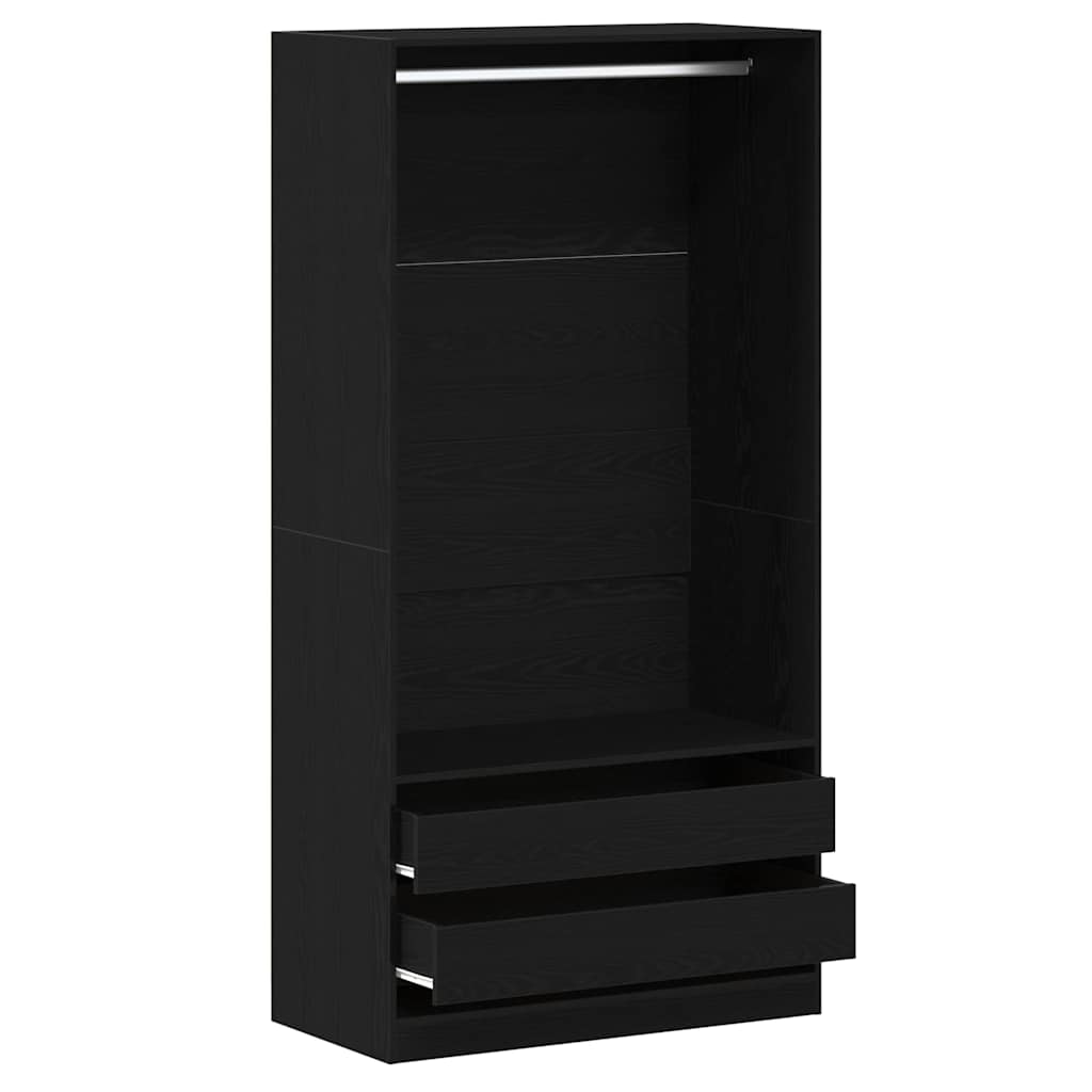 Garderobeskab Sort Eg 100 X 50 X 200 Cm Konstrueret Træ - Billede 5
