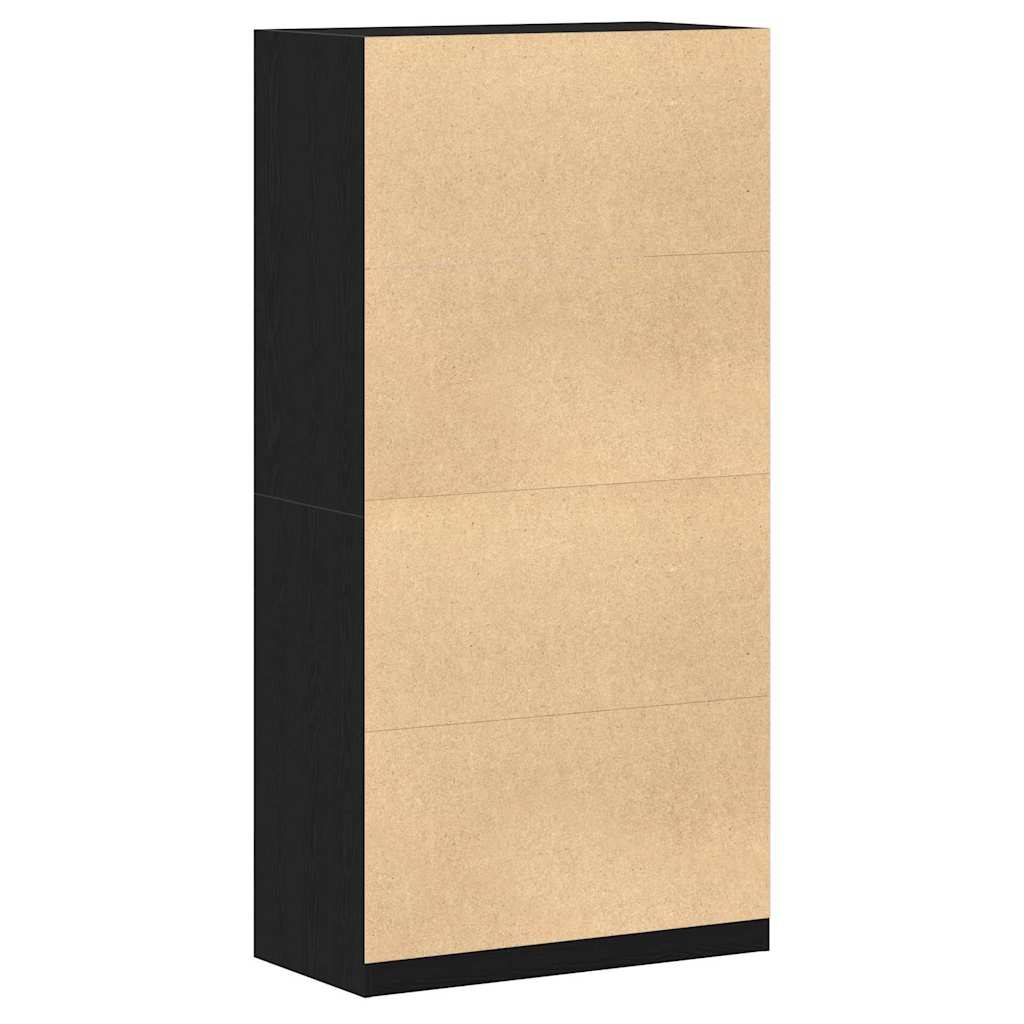 Garderobeskab Sort Eg 100 X 50 X 200 Cm Konstrueret Træ - Billede 6
