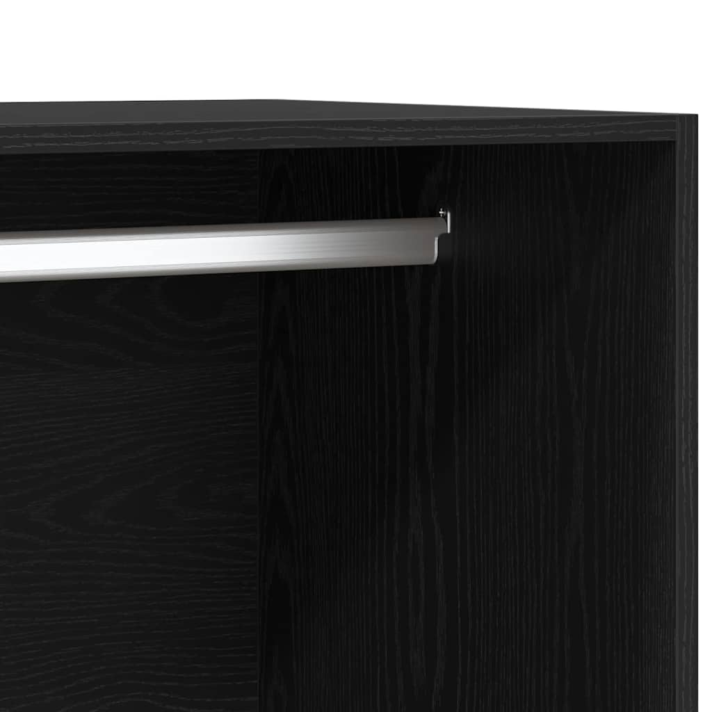 Garderobeskab Sort Eg 50 X 50 X 200 Cm Konstrueret Træ - Billede 9
