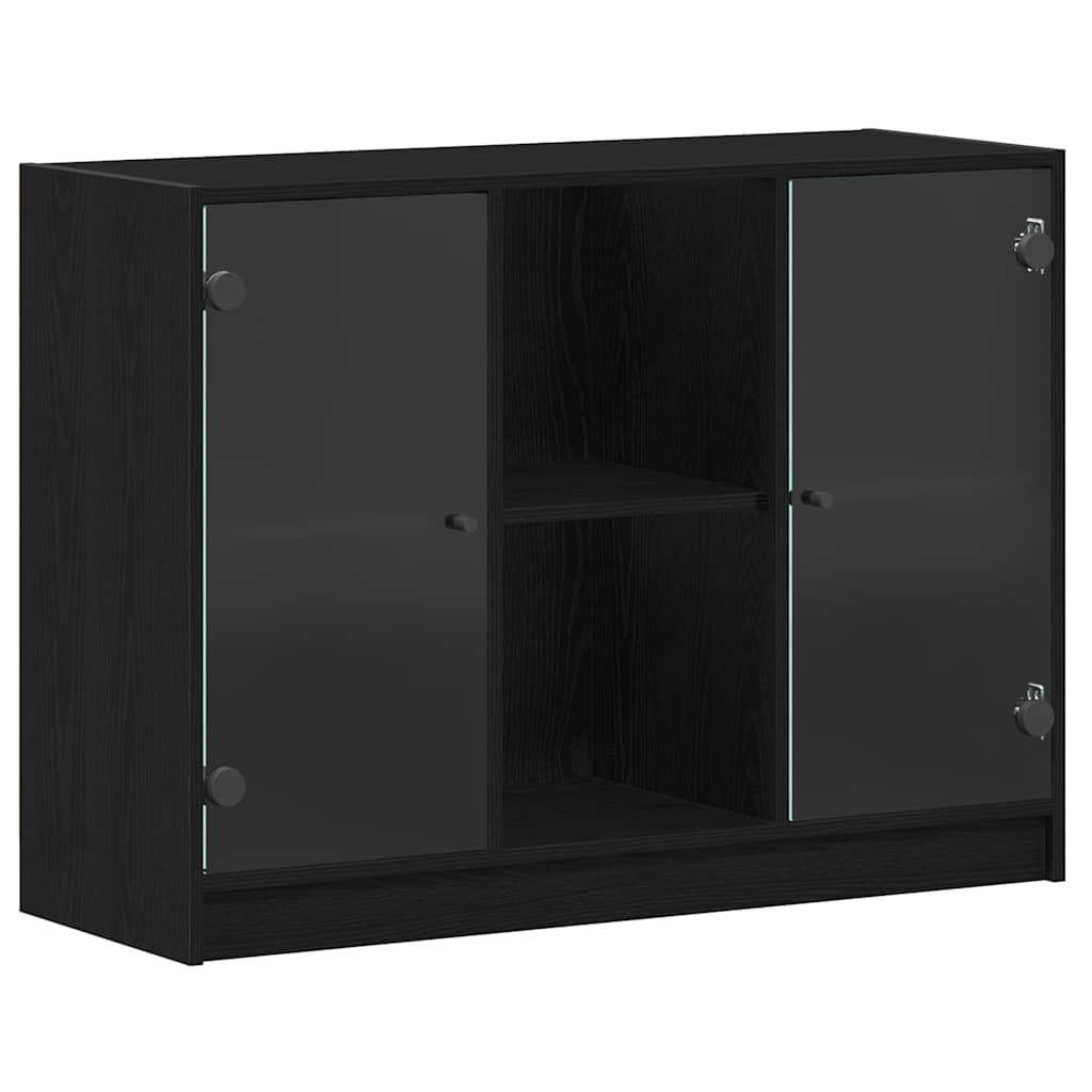 Sideboard Sort Eg 102 X 37 X 75.5 Cm Konstrueret Træ - Billede 2