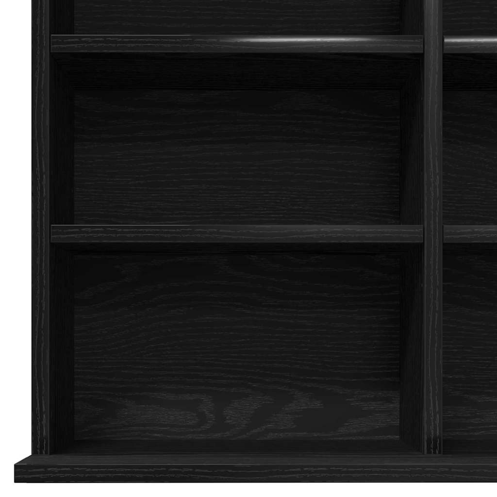 Cd-skab Med Hylde Sort Eg 101 X 23 X 177,5 Cm Konstrueret Træ - Billede 8