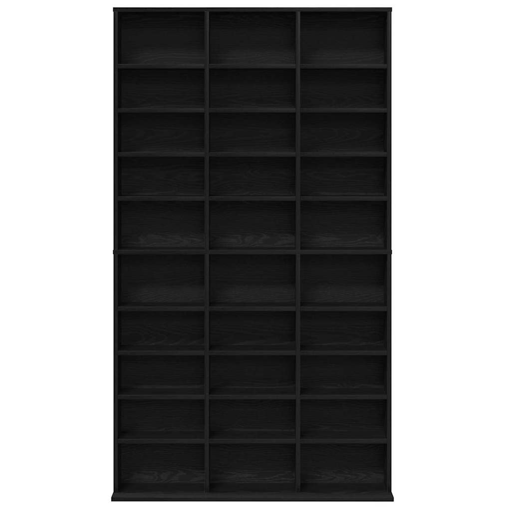 Cd-skab Med Hylde Sort Eg 101 X 23 X 177,5 Cm Konstrueret Træ - Billede 6