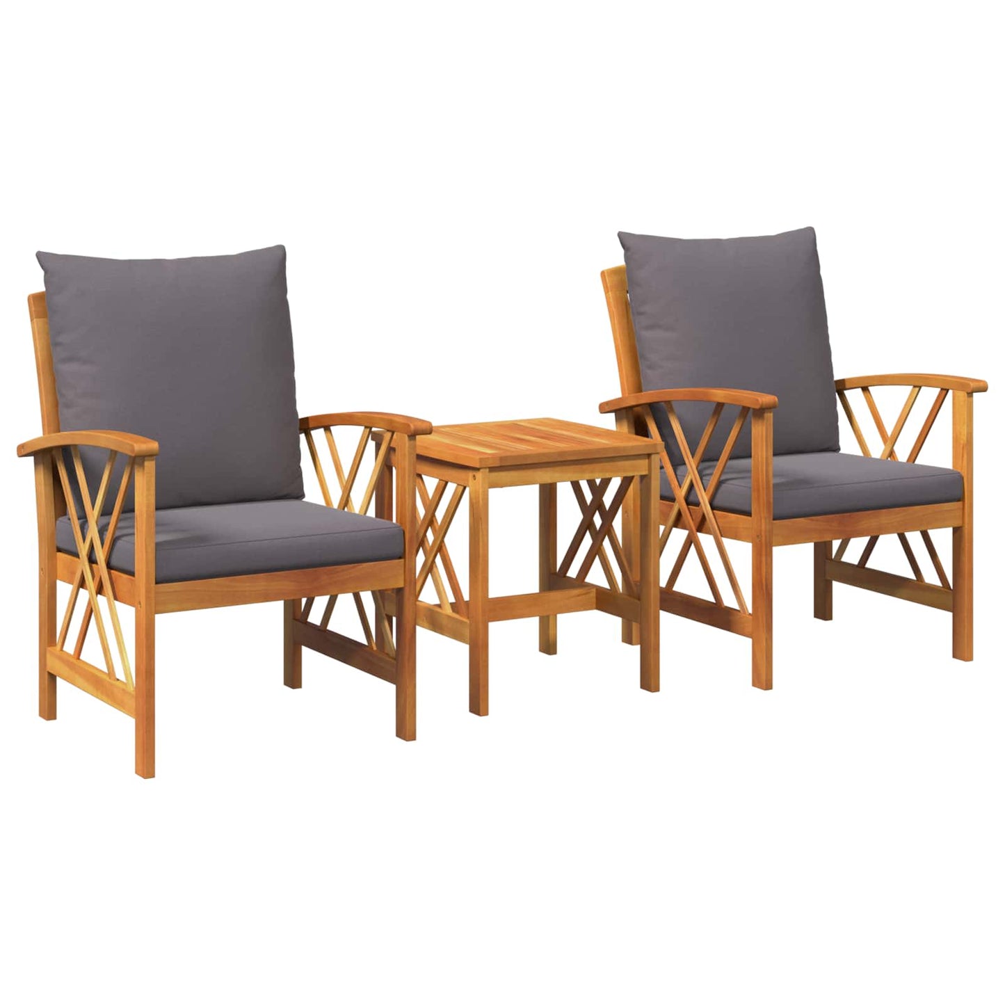 Havesofa Sæt Med Pude 3 Dele Olie Massivt Akacietræ - Variant 4106450